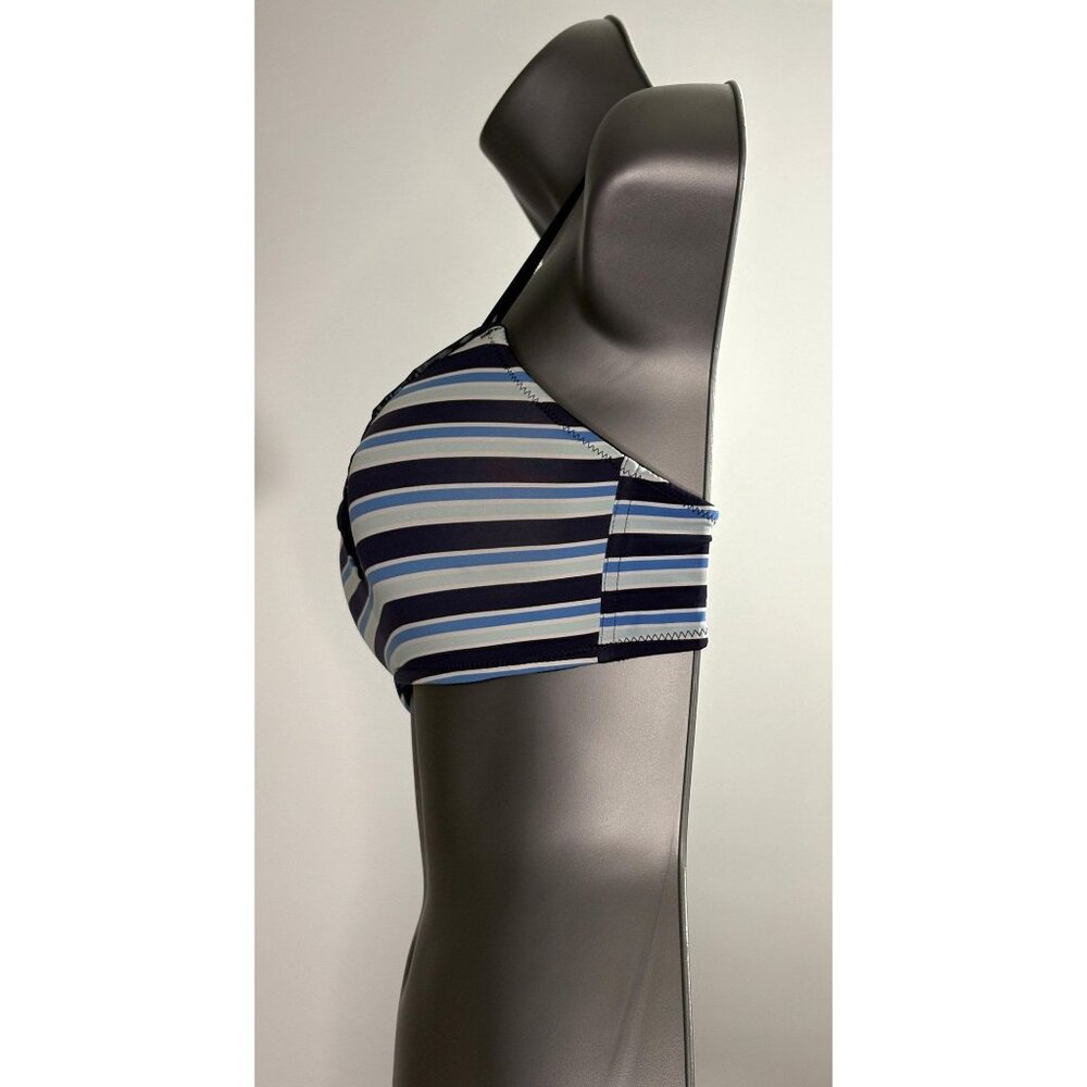 Aerie Sporty Blue White Navy Striped Sporty Lingerie Bra Nautical Cup Size 34C - Picture 6 of 14